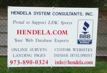 2008 Hendela Sign at Duva Field, Little Falls, NJ