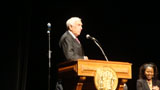 NJ Senior Senator Frank Lautenberg addresses NJ business leaders at the Trenton War Memorial crowd regarding federal stimulus funds